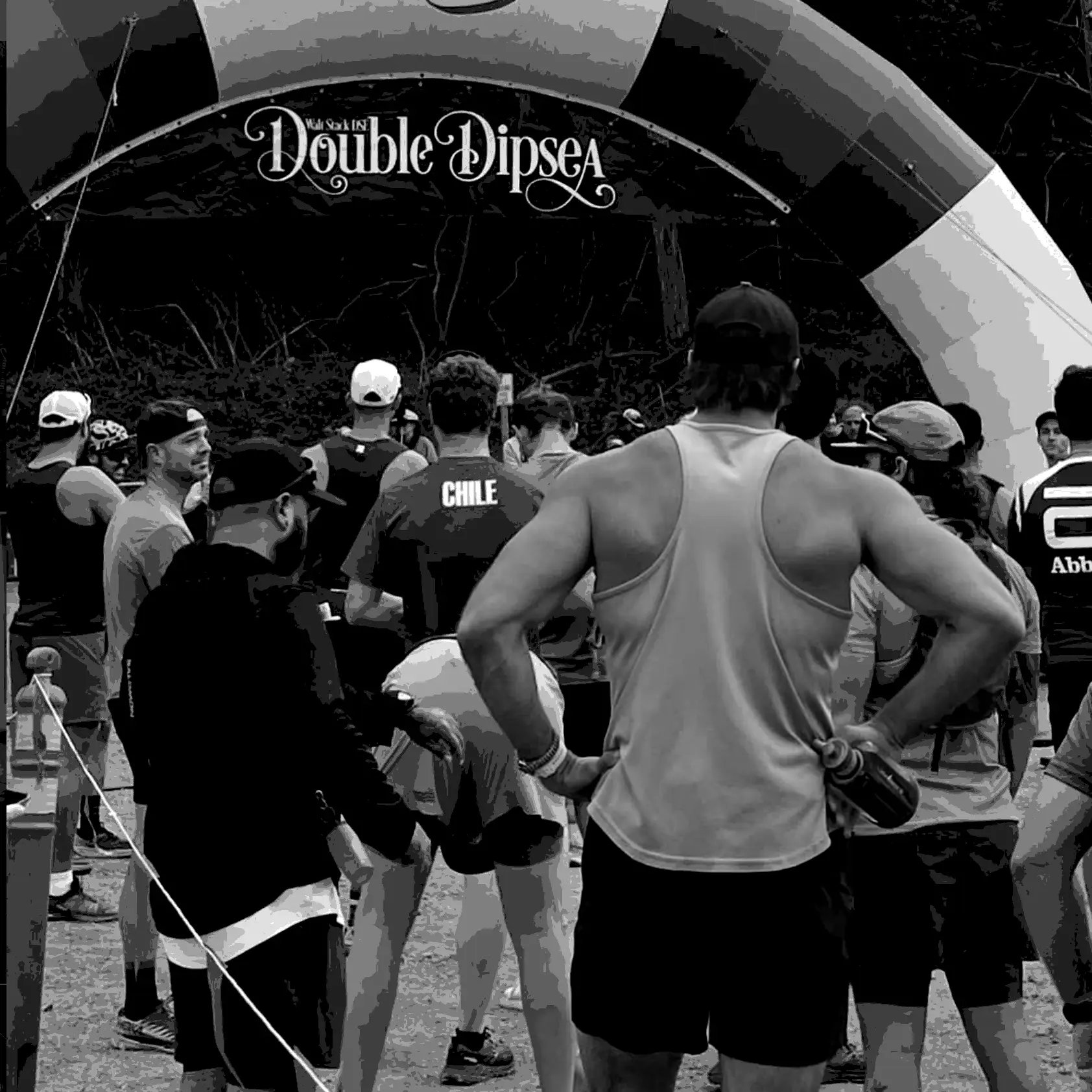LaPlant Fitness Personal Training Studio Fitness coach Nick LaPlant standing at the starting line of the Double Dipsea race in Marin County, focused and ready in athletic training gear.
